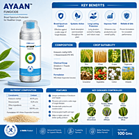 Rallis Ayaan Fungicide (Kresoxim-methyl 40% + Hexaconazole 8% WG) | Vetrivel Agro Services