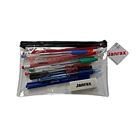 Stationery Filled Black Zip 8x5"" Pencil Case