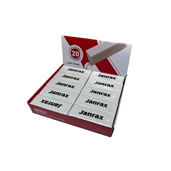 Pack of 20 TPR Rectangular Erasers