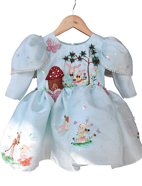 Powder Blue Bunny Butterfly Dress