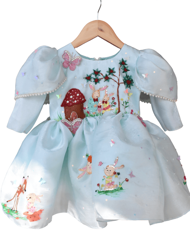 Powder Blue Bunny Butterfly Dress