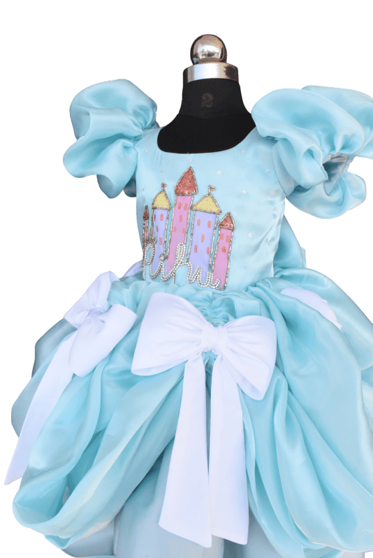 Sky Blue Disney Castle Dress