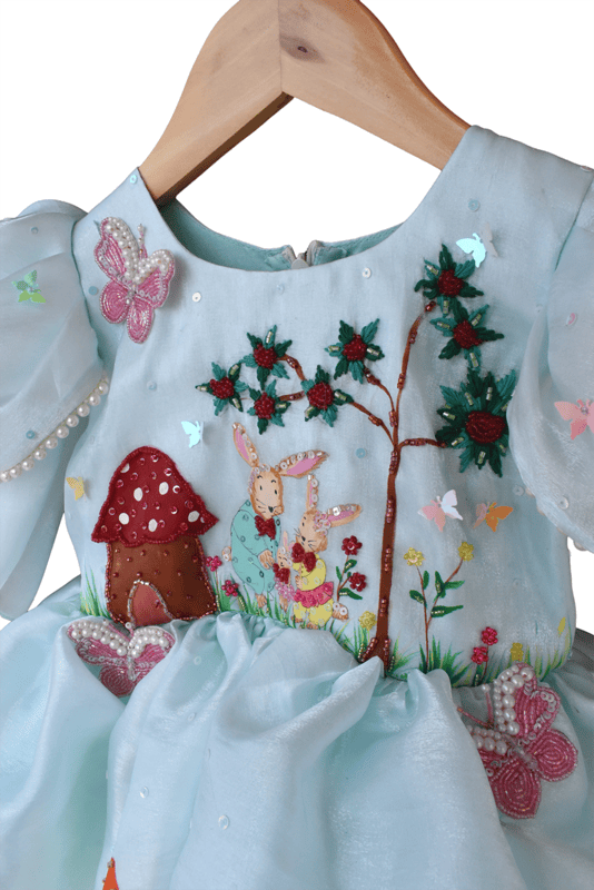 Powder Blue Bunny Butterfly Dress