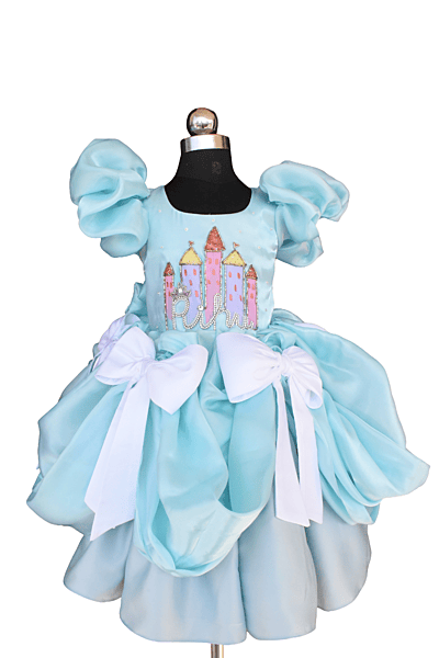 Sky Blue Disney Castle Dress