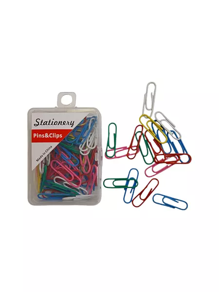 Pack of 80 Assorted Coloured Paper Clips