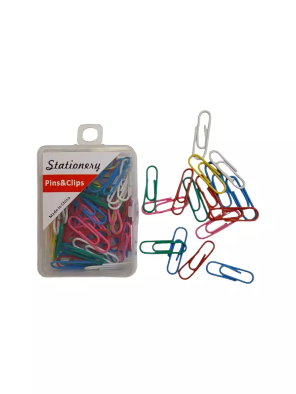 Pack of 80 Assorted Coloured Paper Clips