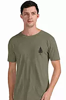 Yatrika Nature's Serenity T-shirt, heather grey, pine tree print, Shimla-inspired