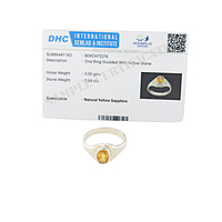Sterling Silver Yellow Sapphire Ring-Pukhraj stone ring