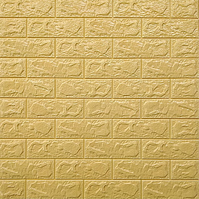 3D Self Adhesive Brick Wall Sticker Yellow