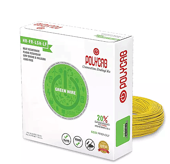 4 SQMM 1 Core Copper Flexible Wire (Yellow)