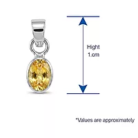 Natural Pukhraj Yellow Sapphire Pendant in 92.5 Sterling Silver for Men & Women