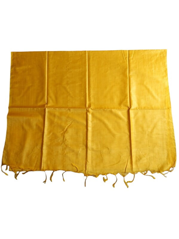 Yellow Cotton Silk Solid Dupatta