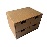 Kraft Desktop Organiser Drawers Cardboard DIY Storage Box