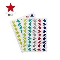 Pack of 135 Green Foil 15mm Self-Adhesive Stars