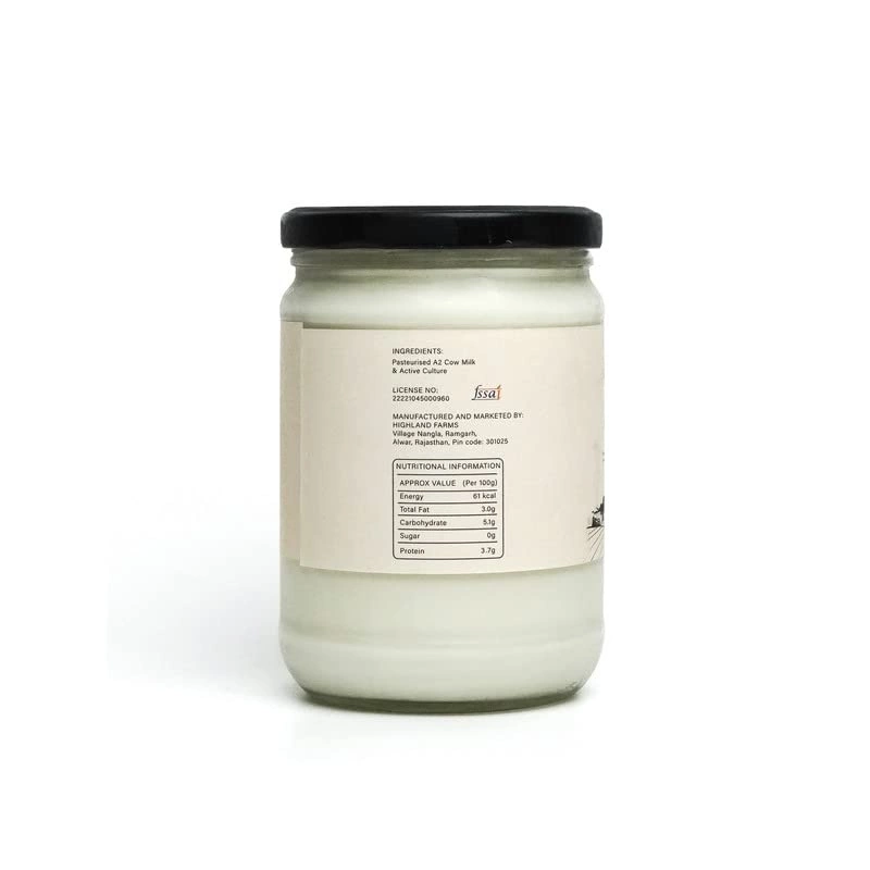 A2 Cow Milk Yogurt Natural 500 Gms