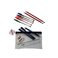 Stationery Filled Black Zip 8x5"" Pencil Case