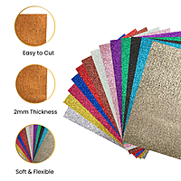 Pack of 10 A4 Yellow Glitter EVA Foam Sheets