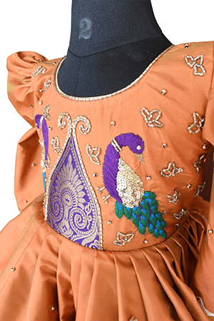 Amber Orange Royal Peacock Gown