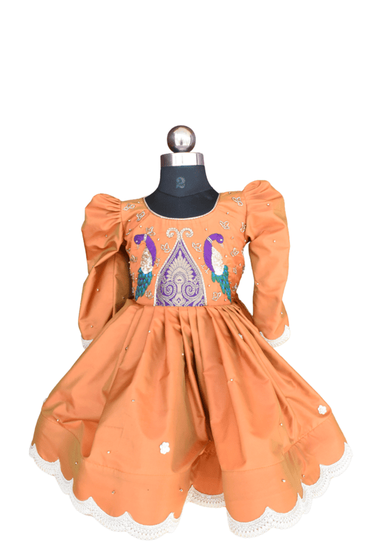 Amber Orange Royal Peacock Gown
