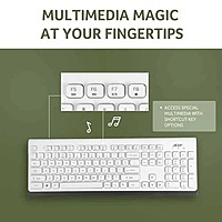 Acer Wireless Keyboard & Mouse Combo – Bluetooth  Optical Mouse  Multimedia Keys  White