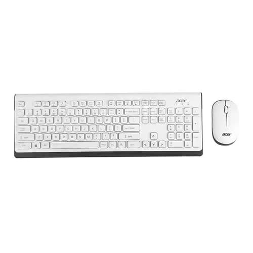 Acer Wireless Keyboard & Mouse Combo – Bluetooth  Optical Mouse  Multimedia Keys  White