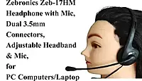 Zebronics ZEB-17HM Headphones – Wired, Mic, Black. Experience clear sound and comfort with adjustable headband and soft ear cushions. Perfect for calls and music on the go.