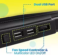 Zebronics NC7000 Laptop Cooling Pad – Dual Fans, USB Powered & Adjustable