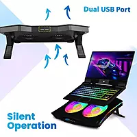 Zebronics NC9000 Laptop Cooling Pad – Dual Fans, USB Powered & Ergonomic