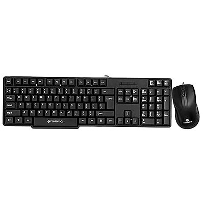 ZEBRONICS JUDWAA 880 Wired USB Keyboard & Mouse Combo, Plug & Play, 105 +12 Integrated Multimedia Keys, 3 Button Mouse, 1000 DPI, High Precision, Advanced Optical Sensor