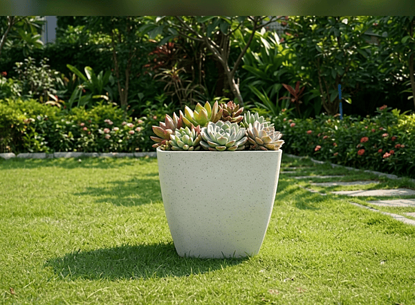 Zen Planter Pot | Decorative Plastic Planter | 10 Inch