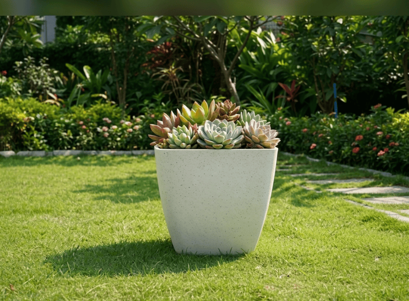 Zen Planter Pot | Decorative Plastic Planter | 10 Inch