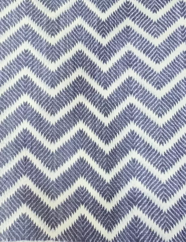 ZIGZAG BANDHA FABRIC-WHITE-BLUE