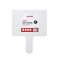 Pack of 6 Square Plain White MDF Double Sided Dry Erase Handheld Answer Paddles - Mini Whiteboard