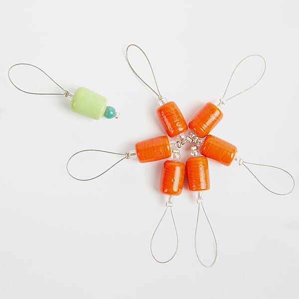 Zooni stitch markers - Orange Lily