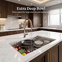 Quartz Edge Single Bowl Sink (River Stone)