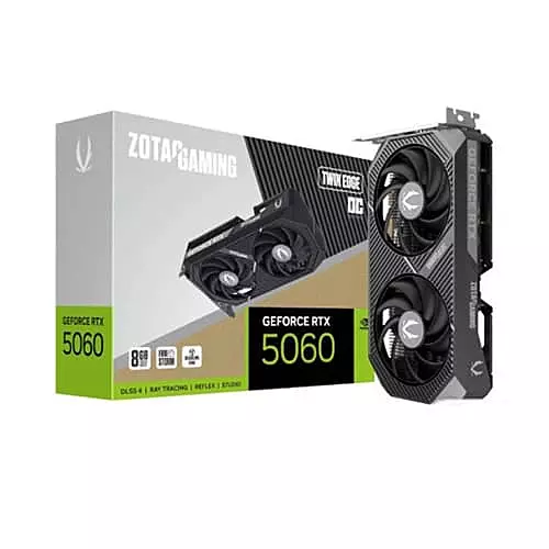 ZOTAC Gaming RTX 5060 Twin Edge OC 8GB GDDR7 Graphics Card – Dual-Fan | 4K Support