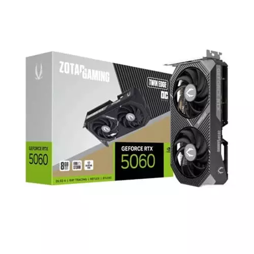 ZOTAC Gaming RTX 5060 Twin Edge OC 8GB GDDR7 Graphics Card – Dual-Fan | 4K Support