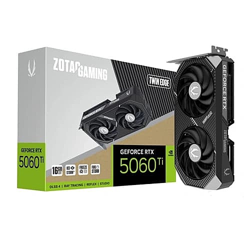 ZOTAC Gaming RTX 5060 Ti Twin Edge 16GB GDDR7 Graphics Card – Dual-Fan | 4K Support | PCIe 5.0