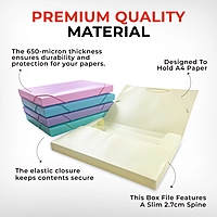 Pastel Purple A4 Elastic Closure Box File