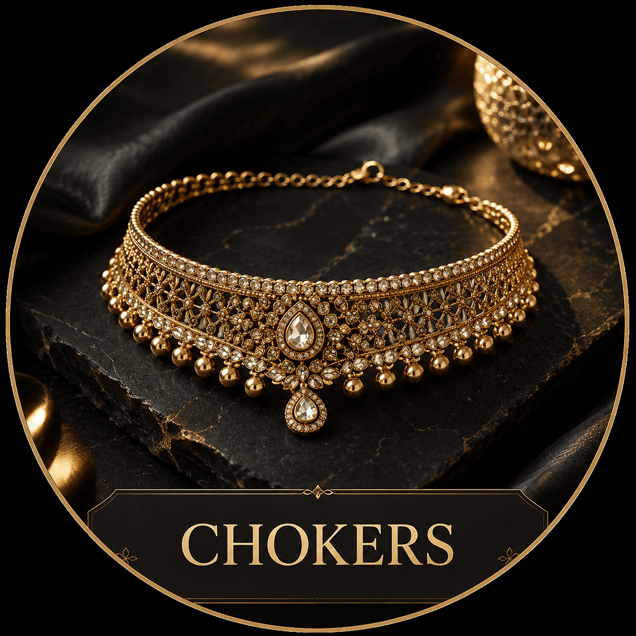 Gold choker necklace category image for SVETARA fashion jewellery collection Gold choker necklace category image for SVETARA fashion jewellery collection